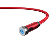 Magnetic red USB Type C charging cable with 360-degree rotation for fast charging.