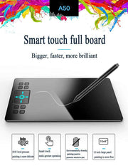 Smart touch electronic drawing board with pressure-sensitive pen on 10-inch panel.