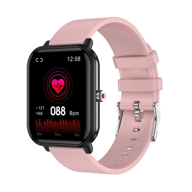 Q9 Pro Smart Bracelet Multi-function Watch with pink silicone strap displaying heart rate monitor.