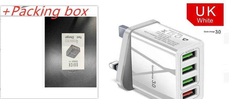 Illuminated 4 port USB Mobile Phone Charger 3A Charging Head