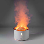 Ultrasonic essential oil diffuser with volcano flame and jellyfish mist effect.