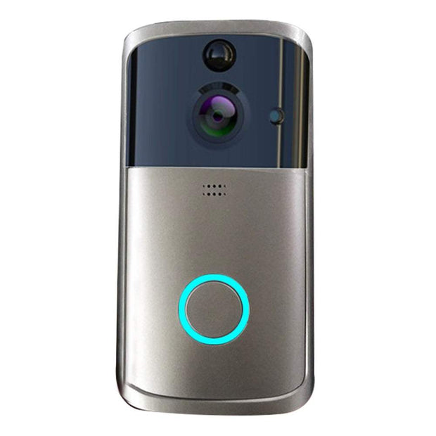 WiFi video doorbell camera with two-way intercom and night vision.