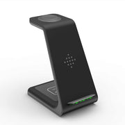 3 in 1 fast wireless charging station for phone, watch, and earbuds.