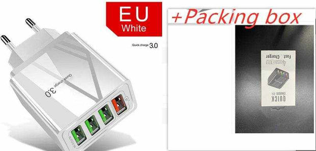 Illuminated 4 port USB Mobile Phone Charger 3A Charging Head