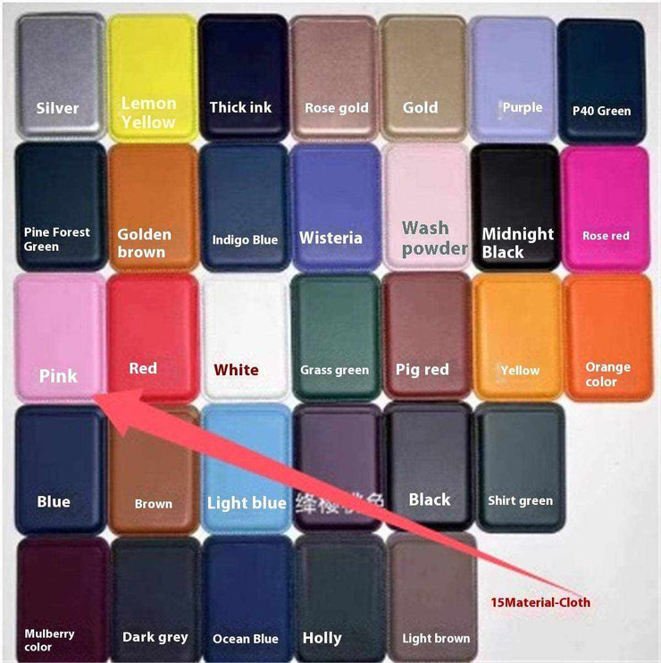 Magsafe Magnetic Leather Card Holder Wallet Case Color Options Chart