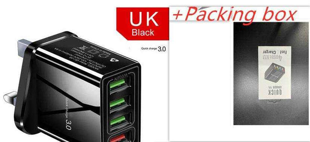Illuminated 4 port USB Mobile Phone Charger 3A Charging Head