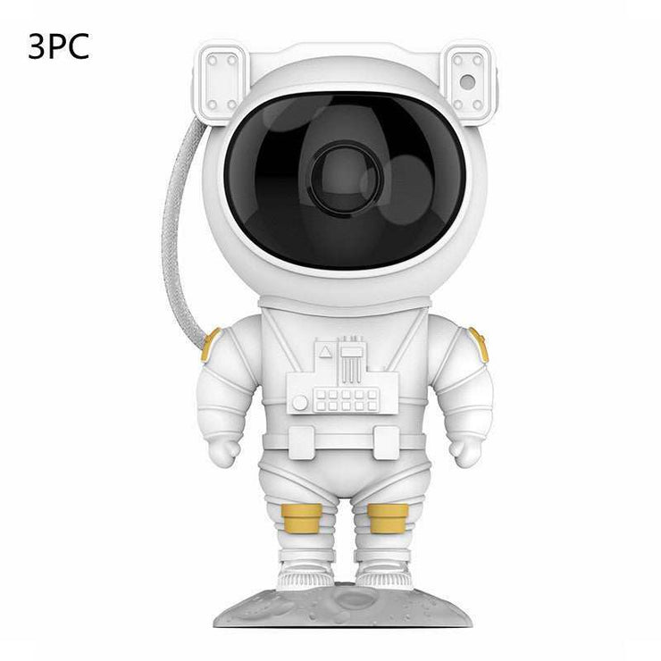 Astronaut-shaped USB galaxy projector lamp for starry sky effects and bedroom decor.