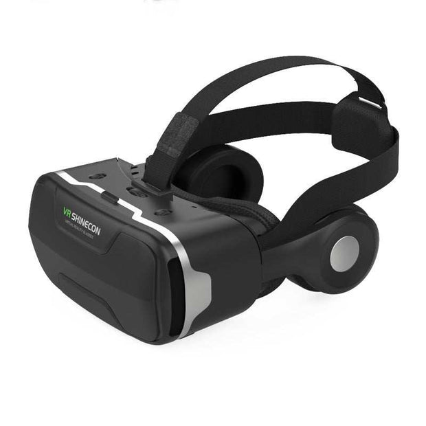 VR Glasses Thousand Magic Lens Wear Immersive Headset with adjustable headgear and detachable earphones.