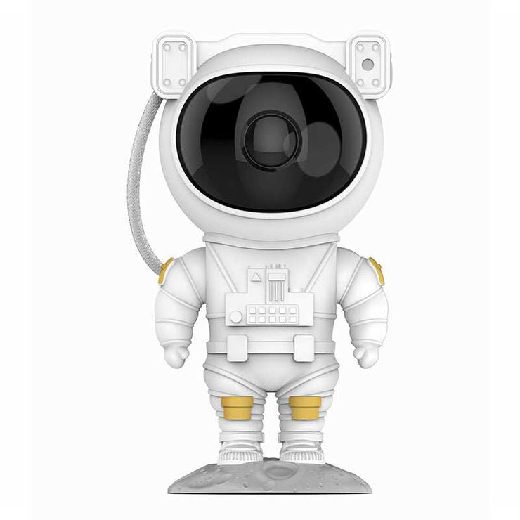 Astronaut-shaped galaxy projector nightlight for bedroom decor.