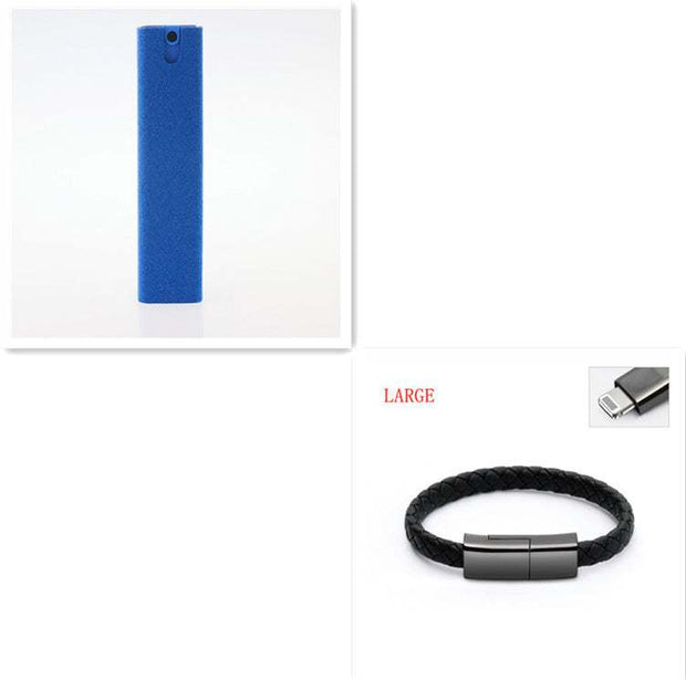 2 in 1 phone computer screen cleaner with microfiber cloth set in blue.