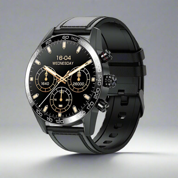 Men's Bluetooth Smart Phone Watch with LED screen, health monitoring, and waterproof features.