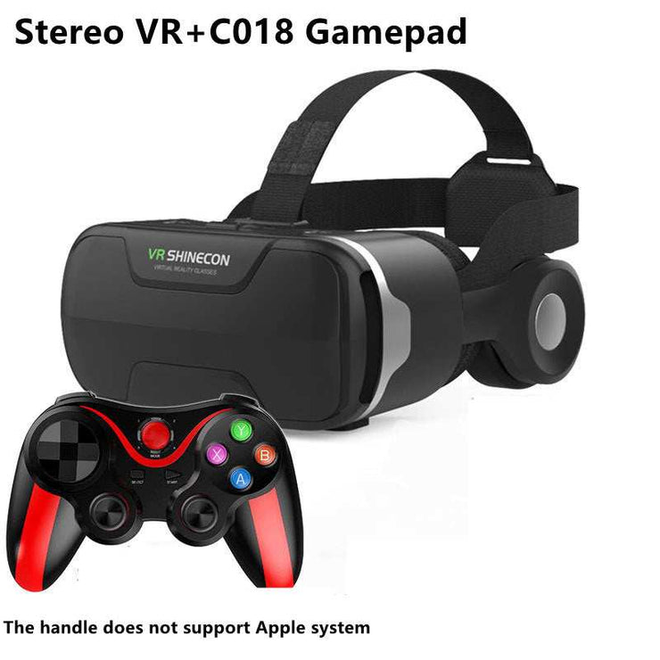 VR Glasses Thousand Magic Lens Wear Immersive Headset with Stereo VR+C018 Gamepad.