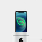 AI Face Recognition Smart Follow-up Gimbal with smartphone, showcasing face tracking and charging functionality.