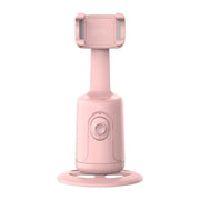 360 Auto Face Tracking Gimbal for Smartphones in pink, featuring AI smart technology for vlogs and live streaming.