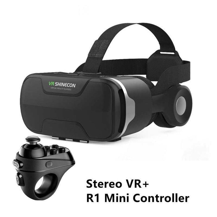 VR Glasses Thousand Magic Lens Wear with R1 Mini Controller, head-mounted immersive headset, compatible with Android and Apple phones.