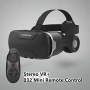 VR Glasses Thousand Magic Lens Wear Immersive Headset with Stereo VR+ 032 Mini Remote Control, head-mounted smart glasses for 4.7-6.5 inch mobile phones.