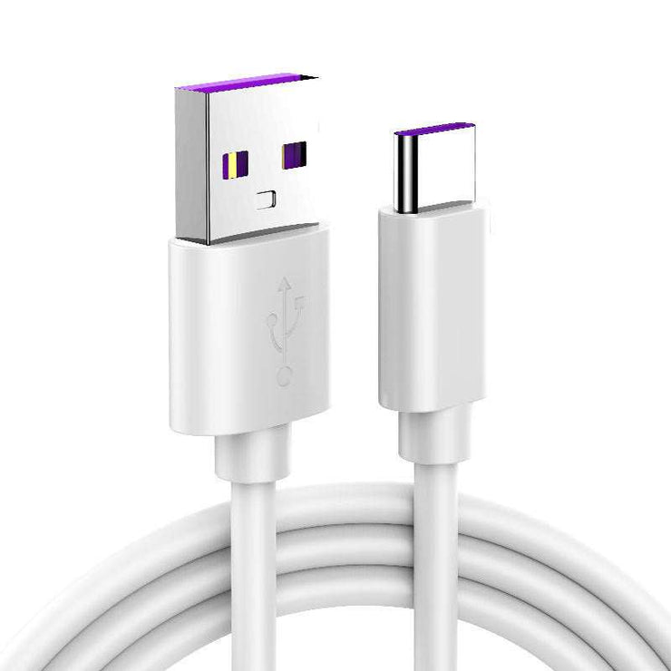 Super fast charging cable compatible with Android, Micro USB, and Type-C interfaces.